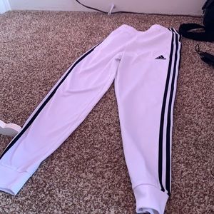 Adidas white track suit pants